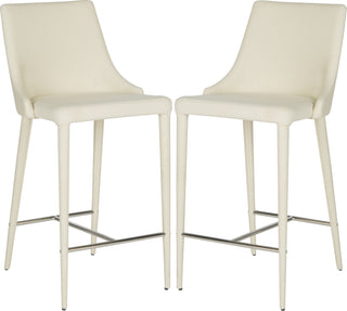 Safavieh Summerset Counter Stool Beige and Chrome Furniture 