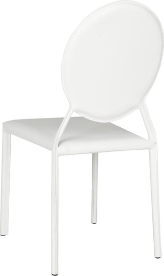 Safavieh Warner 37''H Round Back Leather Side Chair White Furniture 