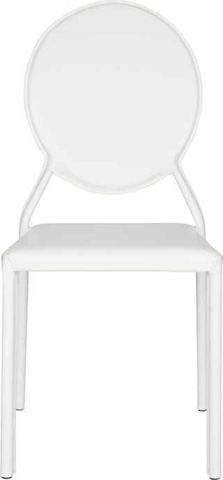 Safavieh Warner 37''H Round Back Leather Side Chair White Furniture main image