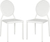 Safavieh Warner 37''H Round Back Leather Side Chair White Furniture 