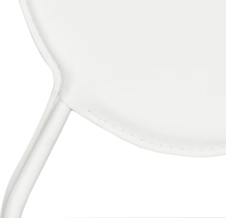 Safavieh Warner 37''H Round Back Leather Side Chair White Furniture 