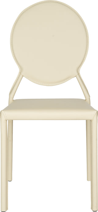 Safavieh Warner 37''H Round Back Leather Side Chair Buttercream Furniture main image