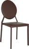 Safavieh Warner 37''H Round Back Leather Side Chair Brown Furniture 