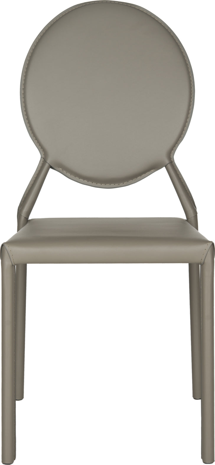 Safavieh Warner 37''H Round Back Leather Side Chair Grey Furniture main image