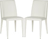 Safavieh Garretson 18'' Leather Side Chair White Furniture 