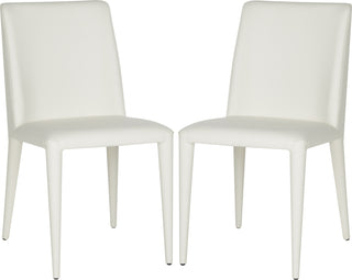 Safavieh Garretson 18'' Leather Side Chair White Furniture 