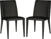Safavieh Garretson 18'' Leather Side Chair Black Furniture 