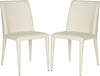 Safavieh Garretson 18'' Leather Side Chair Buttercream Furniture 