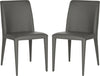 Safavieh Garretson 18'' Leather Side Chair Grey Furniture 