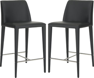 Safavieh Garretson Counter Stool Black and Chrome Furniture 