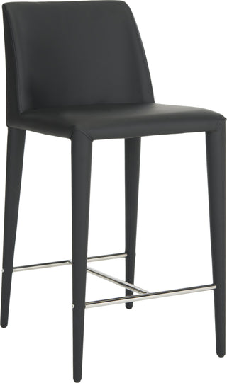 Safavieh Garretson Counter Stool Black and Chrome Furniture 