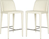 Safavieh Garretson Counter Stool Buttercream and Chrome Furniture 
