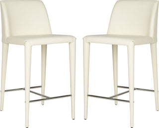 Safavieh Garretson Counter Stool Buttercream and Chrome Furniture 