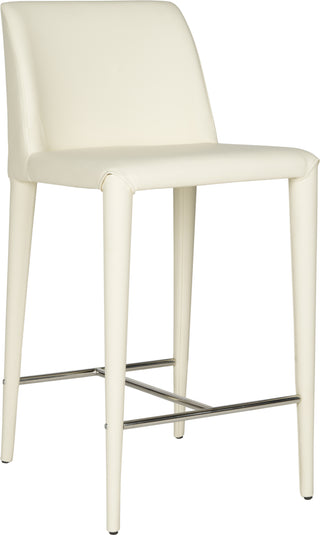 Safavieh Garretson Counter Stool Buttercream and Chrome Furniture 