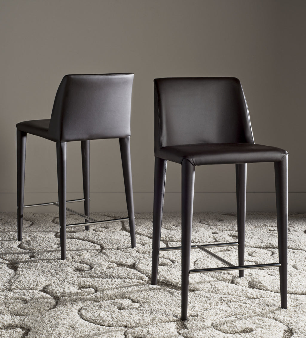 Safavieh Garretson Counter Stool Brown and Chrome Furniture  Feature