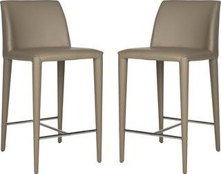 Safavieh Garretson Counter Stool Taupe and Chrome Furniture 