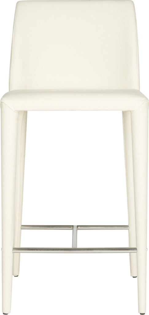 Safavieh Garretson Counter Stool Beige and Chrome Furniture main image