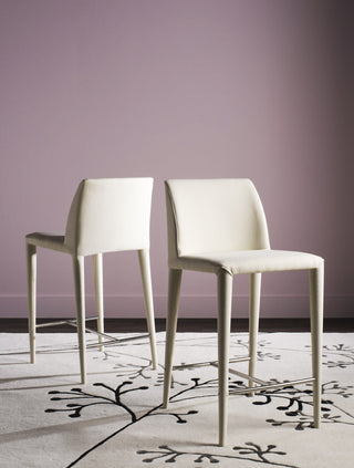 Safavieh Garretson Counter Stool Beige and Chrome Furniture  Feature