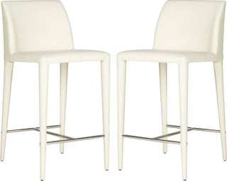 Safavieh Garretson Counter Stool Beige and Chrome Furniture 