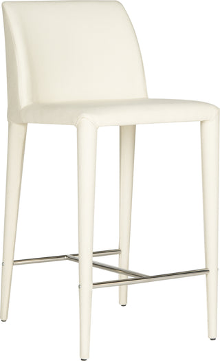 Safavieh Garretson Counter Stool Beige and Chrome Furniture 