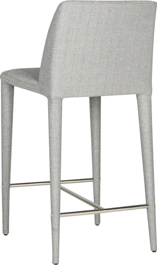 Safavieh Garretson Counter Stool Grey Linen and Chrome Furniture 