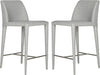 Safavieh Garretson Counter Stool Grey Linen and Chrome Furniture 