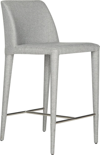 Safavieh Garretson Counter Stool Grey Linen and Chrome Furniture 