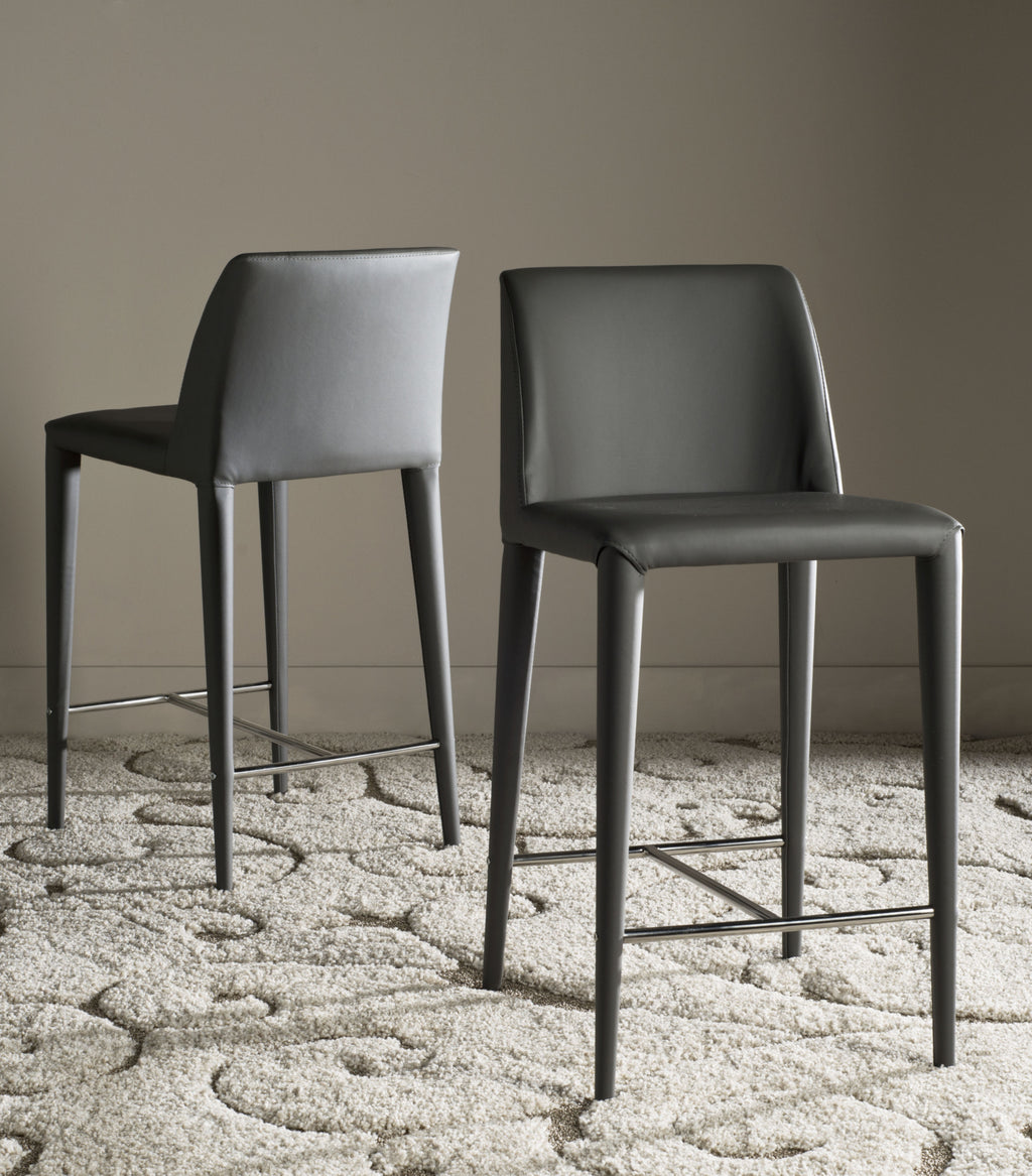 Safavieh Garretson Counter Stool Grey and Chrome Furniture  Feature
