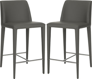 Safavieh Garretson Counter Stool Grey and Chrome Furniture 