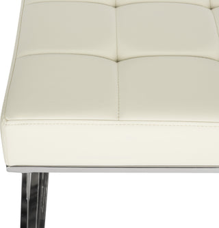 Safavieh Micha Ottoman Creme and Chrome Furniture 