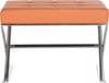 Safavieh Micha Ottoman Orange and Chrome Furniture main image