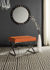 Safavieh Micha Ottoman Orange and Chrome Furniture  Feature
