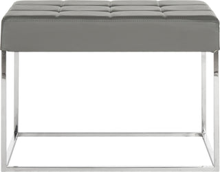 Safavieh Roitfeld Ottoman Grey and Chrome Furniture main image