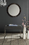 Safavieh Roitfeld Ottoman Grey and Chrome Furniture  Feature