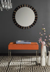 Safavieh Roitfeld Ottoman Orange and Chrome Furniture  Feature