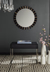 Safavieh Roitfeld Ottoman Black and Chrome Furniture  Feature