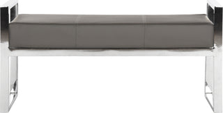 Safavieh Slade Bench Grey and Chrome Furniture main image