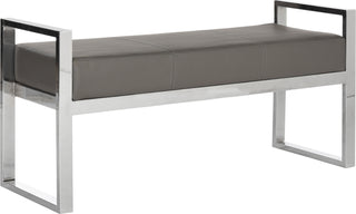 Safavieh Slade Bench Grey and Chrome Furniture 