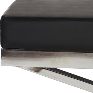 Safavieh Acra Bench Black and Silver Chrome Furniture 