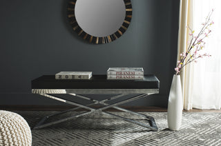 Safavieh Acra Bench Black and Silver Chrome Furniture  Feature