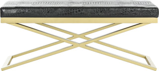 Safavieh Acra Bench Black and Gold Furniture main image