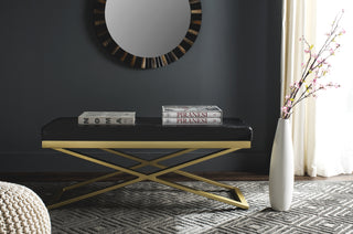 Safavieh Acra Bench Black and Gold Furniture  Feature