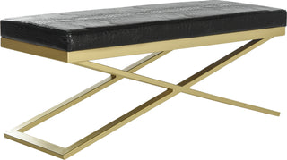 Safavieh Acra Bench Black and Gold Furniture 