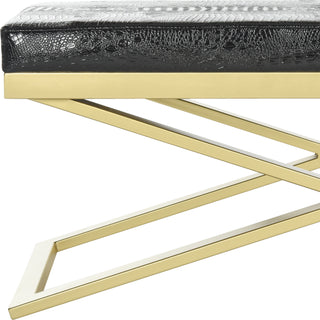 Safavieh Acra Bench Black and Gold Furniture 