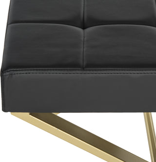 Safavieh Badgley Ottoman Black and Gold Furniture 