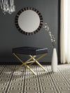 Safavieh Badgley Ottoman Black and Gold Furniture  Feature