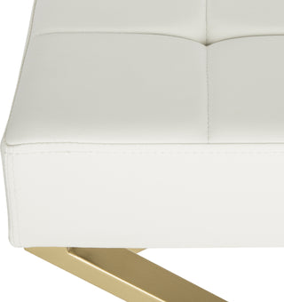 Safavieh Badgley Ottoman White and Gold Furniture 