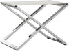 Safavieh Verdi Bench White Crocodile and Chrome Furniture 