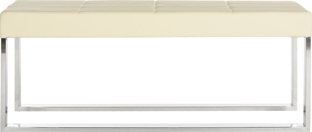 Safavieh Marc Bench Creme and Chrome Furniture main image