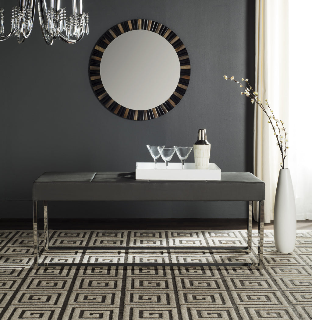 Safavieh Marc Bench Grey and Chrome Furniture  Feature